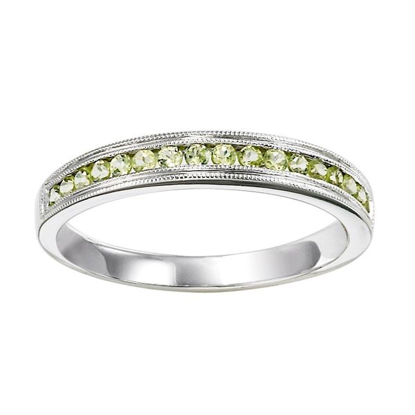 Stackable Channel Set Peridot Band SVS Fine Jewelry Oceanside, NY
