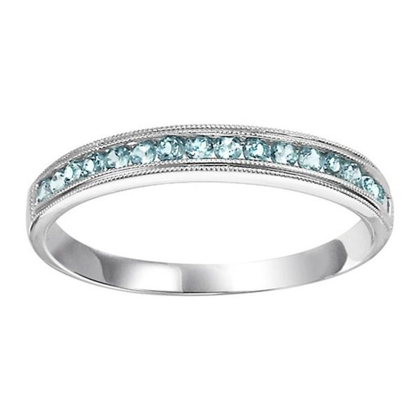 Stackable Channel Set Blue Topaz Band SVS Fine Jewelry Oceanside, NY