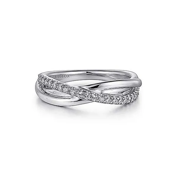 Gabriel & Co. Contemporary Silver & White Sapphire Ring SVS Fine Jewelry Oceanside, NY