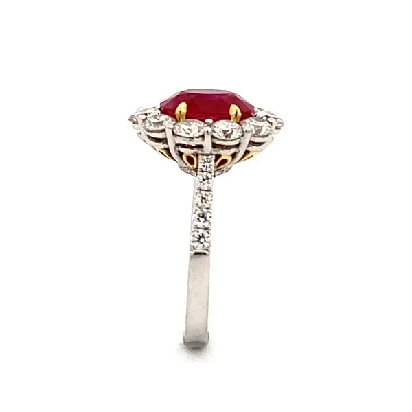 White & Yellow Gold, Ruby, & Diamond Ring Size 6.5