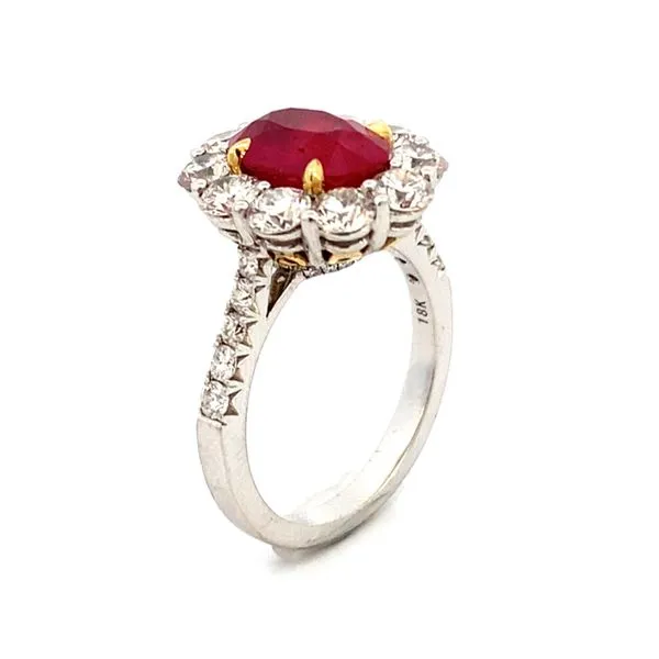 White & Yellow Gold, Ruby, & Diamond Ring Size 6.5