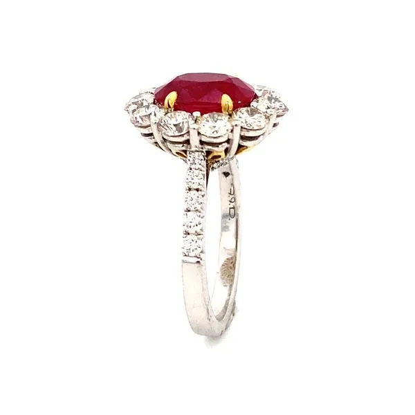 White & Yellow Gold, Ruby, & Diamond Ring Size 6.5