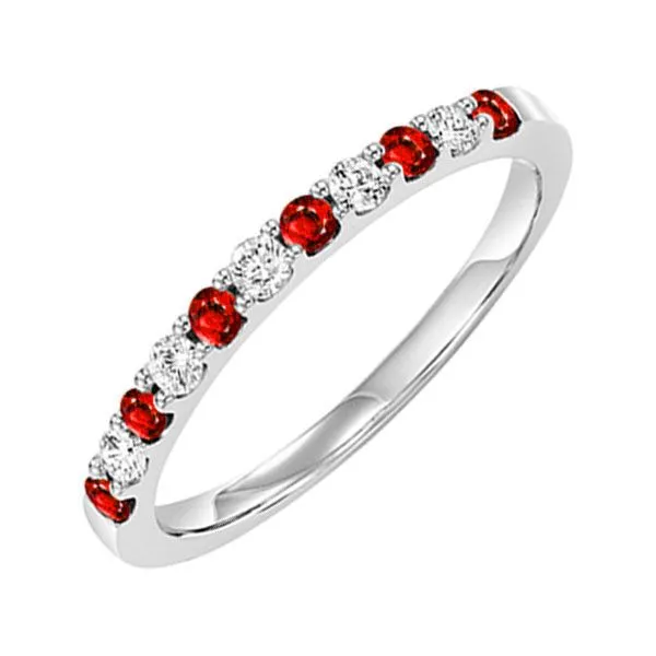 RG85336 1WCR White Gold Diamond Ruby Ring Size 6.5 SVS Fine Jewelry