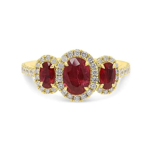 Yellow Gold, Ruby, & Diamond Ring, Size 6.5 SVS Fine Jewelry Oceanside, NY