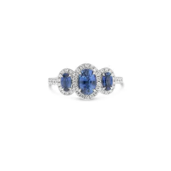 Platinum, Sapphire, & Diamond Ring, Size 6.5 SVS Fine Jewelry Oceanside, NY