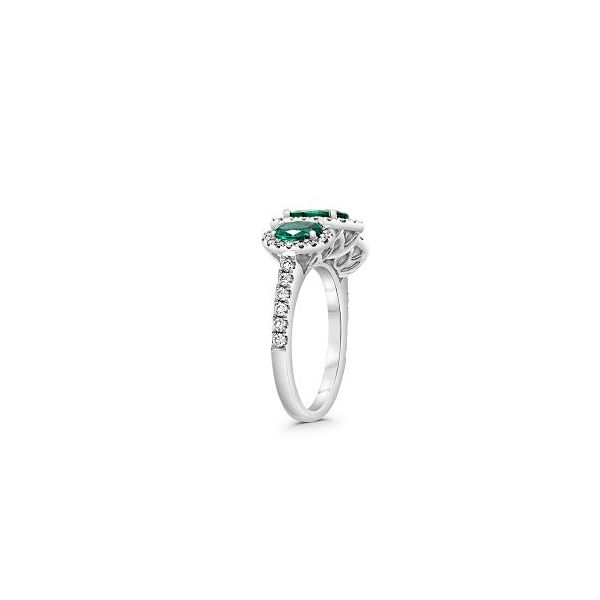 Platinum, Emerald, & Diamond Ring, Size 6.5 Image 3 SVS Fine Jewelry Oceanside, NY