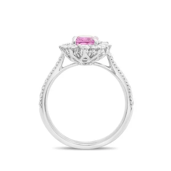 White Gold, Pink Sapphire, & Diamond Ring, Size 6.5 Image 2 SVS Fine Jewelry Oceanside, NY