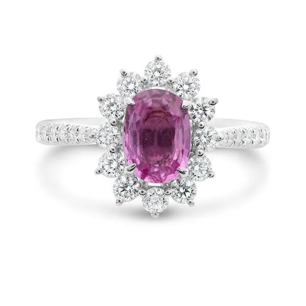 White Gold, Pink Sapphire, & Diamond Ring, Size 6.5 SVS Fine Jewelry Oceanside, NY