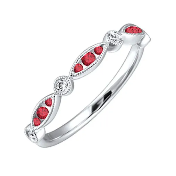 Ruby And Diamond Stackable Ring SVS Fine Jewelry Oceanside, NY