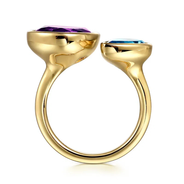 Gabriel & Co. Lusso Color Yellow Gold Open Ring Image 2 SVS Fine Jewelry Oceanside, NY