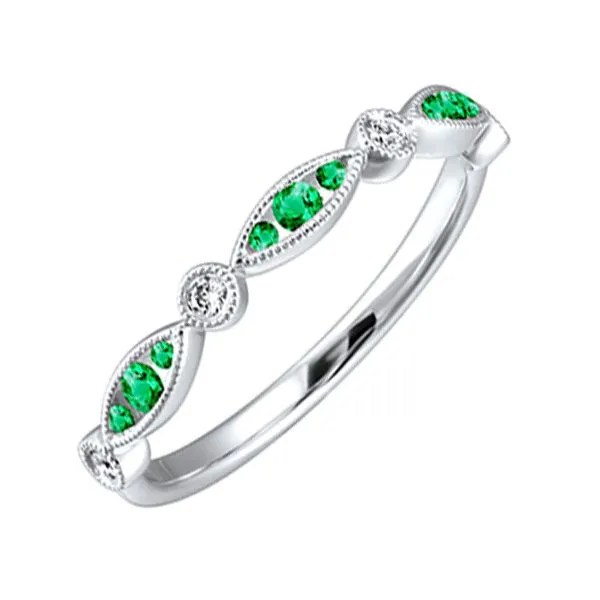 Emerald And Diamond Stackable Ring SVS Fine Jewelry Oceanside, NY