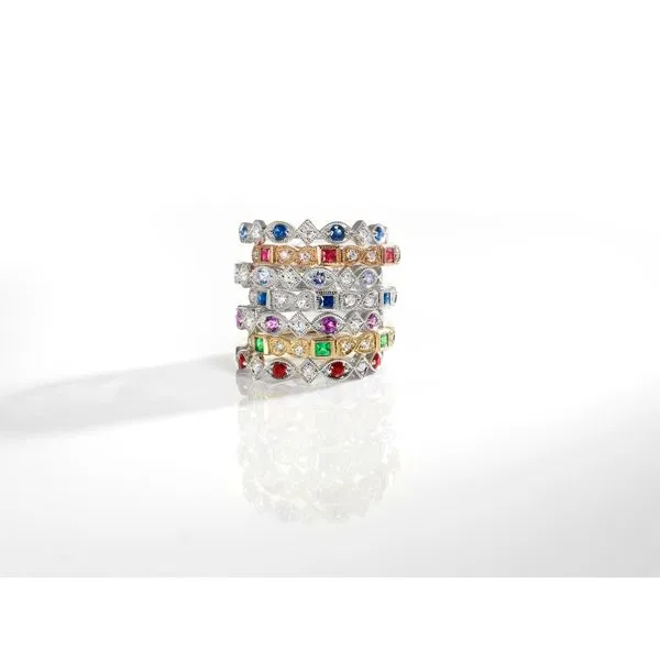 SVS Stackable Band Collection: Pink Sapphire Image 4 SVS Fine Jewelry Oceanside, NY