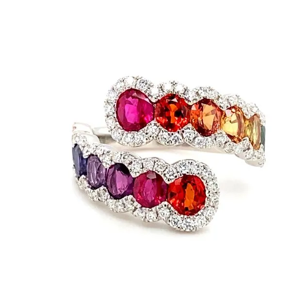 White Gold, Multi-Color Sapphire, And Diamond Ring SVS Fine Jewelry Oceanside, NY