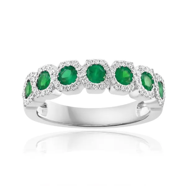 White Gold, Emerald, And Diamond Ring SVS Fine Jewelry Oceanside, NY