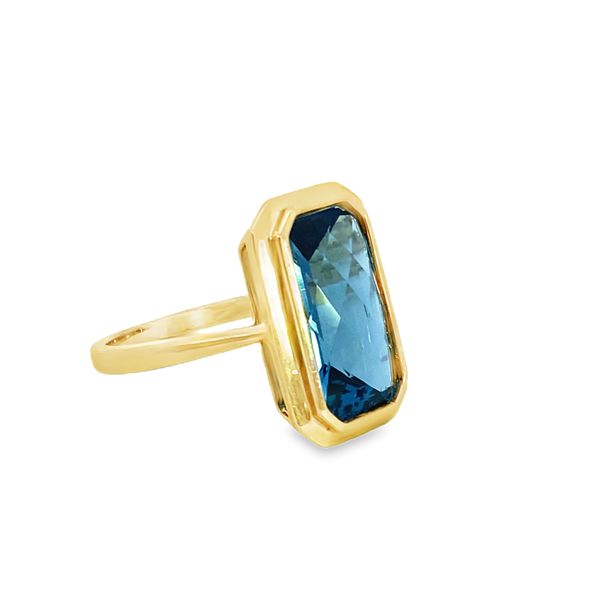 Yellow Gold And London Blue Topaz Ring Image 2 SVS Fine Jewelry Oceanside, NY