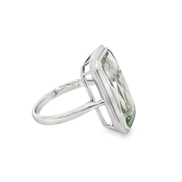 White Gold And Green Amethyst Ring Image 3 SVS Fine Jewelry Oceanside, NY