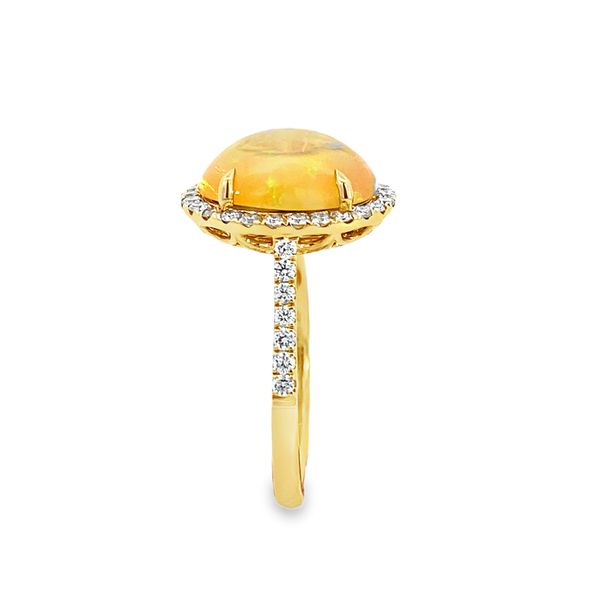 Yellow Gold, Opal, And Diamond Ring Image 2 SVS Fine Jewelry Oceanside, NY