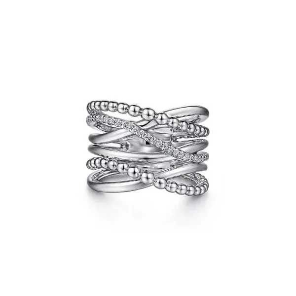 Gabriel & Co. Bujukan Silver & White Sapphire Ring