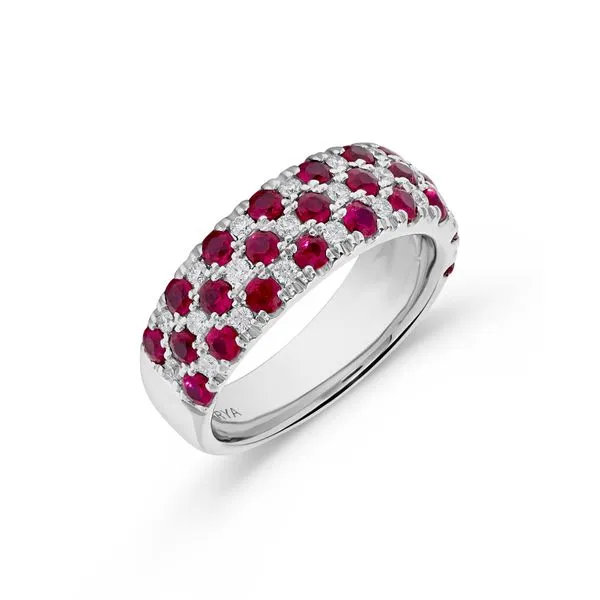 White Gold, Ruby, And Diamond Ring, Size 7