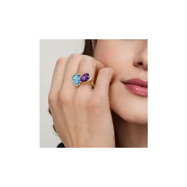 Gabriel Color Yellow Gold Toi Et Moi Ring Image 3 SVS Fine Jewelry Oceanside, NY