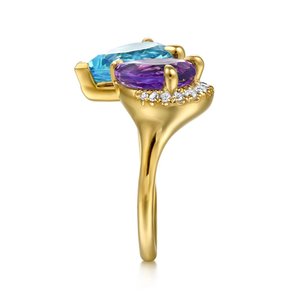 Gabriel Color Yellow Gold Toi Et Moi Ring Image 4 SVS Fine Jewelry Oceanside, NY