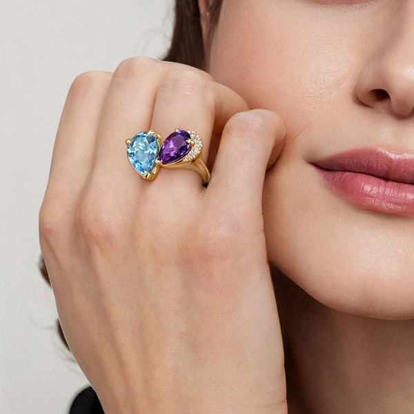 Gabriel Color Yellow Gold Toi Et Moi Ring Image 5 SVS Fine Jewelry Oceanside, NY