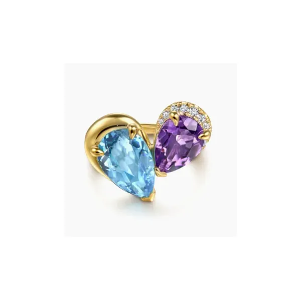 Gabriel Color Yellow Gold Toi Et Moi Ring SVS Fine Jewelry Oceanside, NY