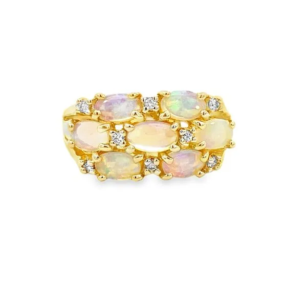Yellow Gold, Opal, And Diamond Ring, Size 6 Image 2 SVS Fine Jewelry Oceanside, NY