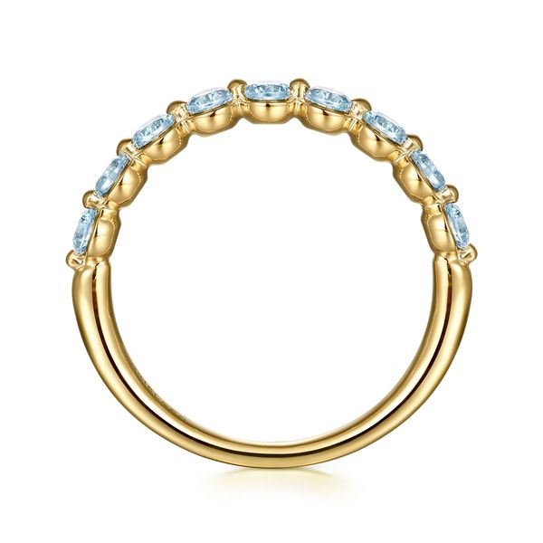 Gabriel Stackable Yellow Gold Blue Topaz Ring Image 2 SVS Fine Jewelry Oceanside, NY