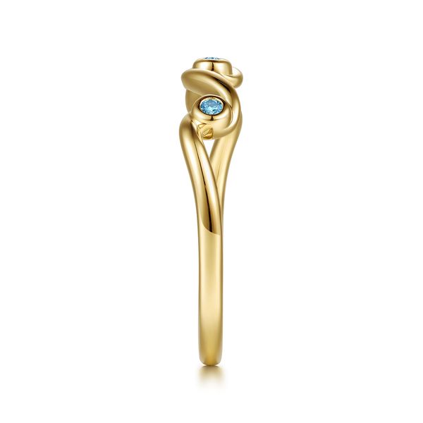 Gabriel & Co. Stackable Yellow Gold And Blue Topaz Ring Image 4 SVS Fine Jewelry Oceanside, NY