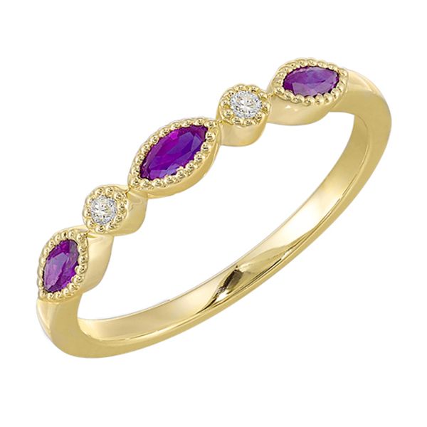 Yellow Gold, Diamond, And Amethyst Ring SVS Fine Jewelry Oceanside, NY