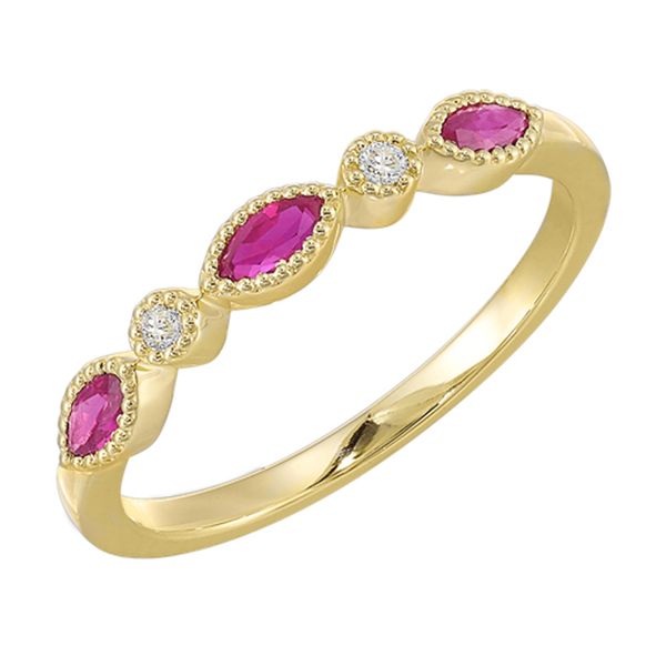 Yellow Gold, Diamond, And Pink Tourmaline Ring SVS Fine Jewelry Oceanside, NY