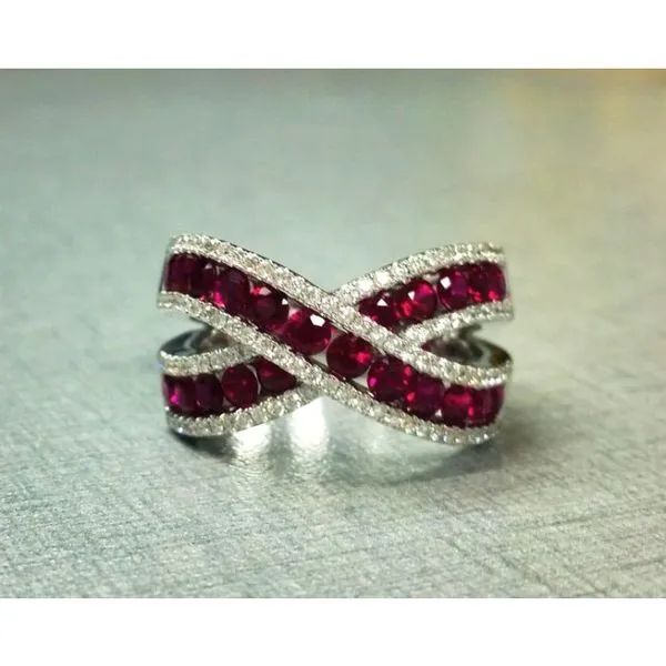 14K White Gold Ruby & Diamond Ring - Size 6.5 SVS Fine Jewelry Oceanside, NY