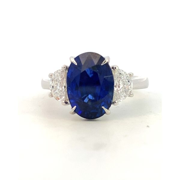 Platinum, Sapphire, & Diamond Ring, Size 6.5 Image 4 SVS Fine Jewelry Oceanside, NY