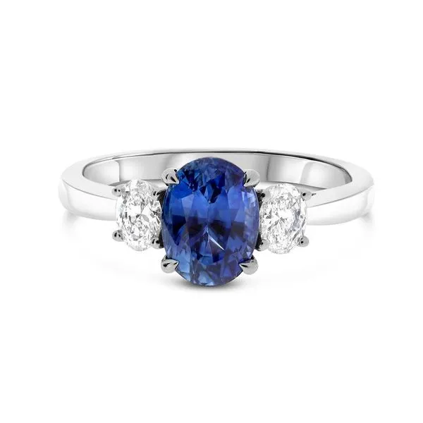 Platinum, Sapphire, & Diamond Ring, Size 6.5 SVS Fine Jewelry Oceanside, NY
