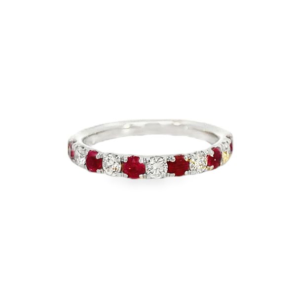 White Gold, Ruby, And Diamond Ring, Size 6 Image 2 SVS Fine Jewelry Oceanside, NY