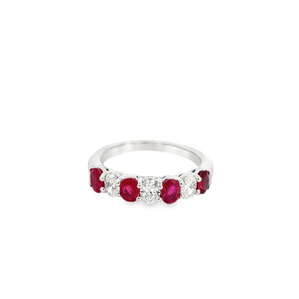 White Gold, Ruby, And Diamond Ring Image 2 SVS Fine Jewelry Oceanside, NY