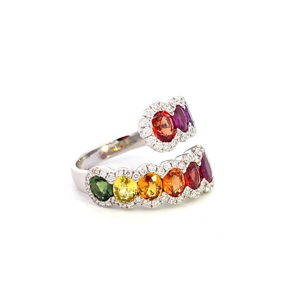 White Gold, Multi-Color Sapphire, And Diamond Ring Image 4 SVS Fine Jewelry Oceanside, NY