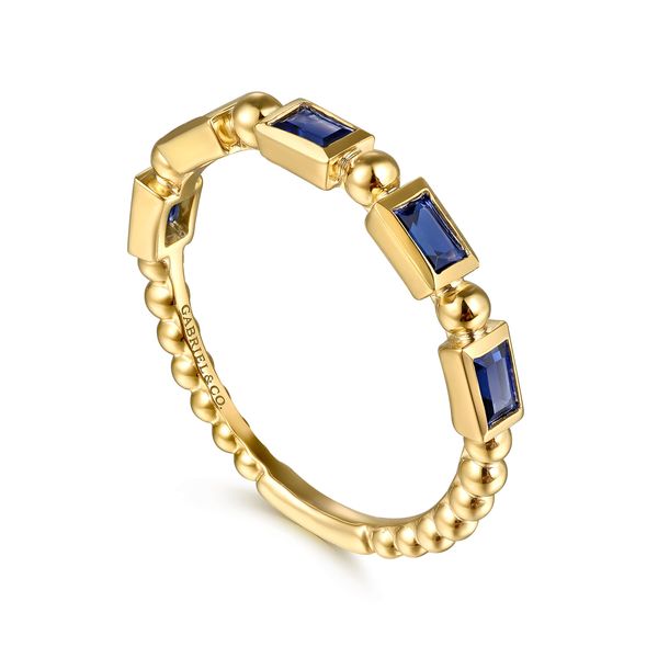 Gabriel Stackable Yellow Gold Sapphire Ring Image 3 SVS Fine Jewelry Oceanside, NY