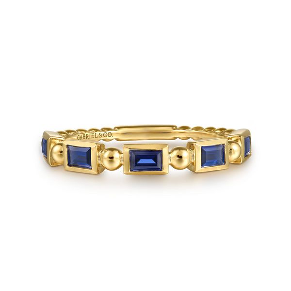 Gabriel Stackable Yellow Gold Sapphire Ring SVS Fine Jewelry Oceanside, NY