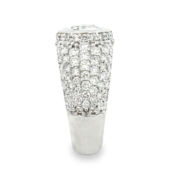 Fire Polish Round Diamond Pavé Engagement Ring, 1.28ct Center, 14K White Gold, 2.64ctw Image 2 SVS Fine Jewelry Oceanside, NY