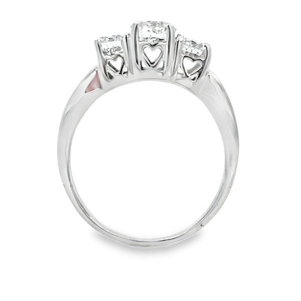 Three Stone Diamond Engagement Ring, Channel-Set Band, 14K White Gold, 1.00ctw Image 2 SVS Fine Jewelry Oceanside, NY