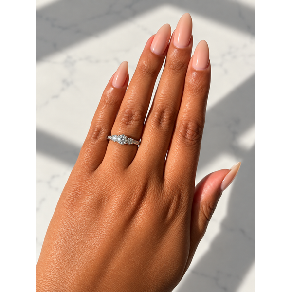 Three Stone Diamond Engagement Ring, Channel-Set Band, 14K White Gold, 1.00ctw Image 4 SVS Fine Jewelry Oceanside, NY