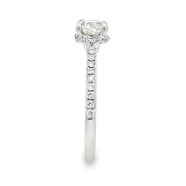 Round Solitaire Engagement Ring with Hidden Halo, 14K White Gold, 0.96ctw Image 3 SVS Fine Jewelry Oceanside, NY
