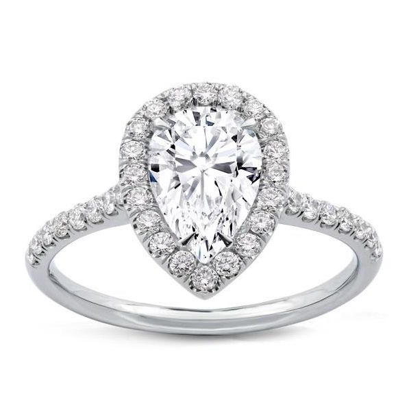 SVS Signature Pear Halo Diamond Engagement Ring SVS Fine Jewelry Oceanside, NY