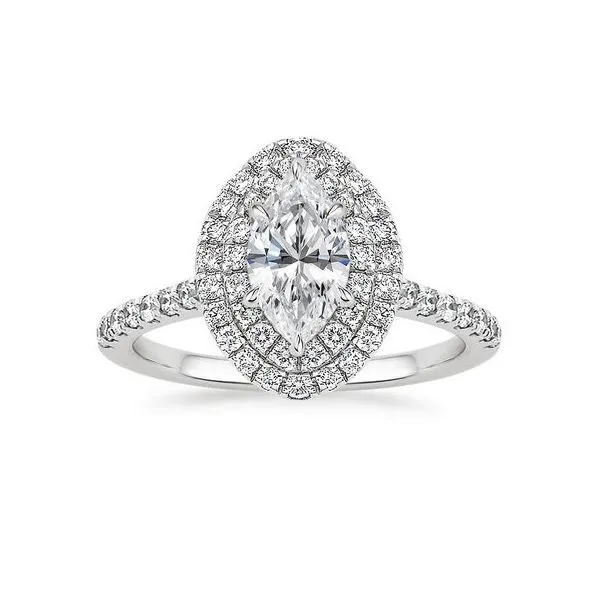 SVS Signature Double Halo Diamond Engagement Ring SVS Fine Jewelry Oceanside, NY