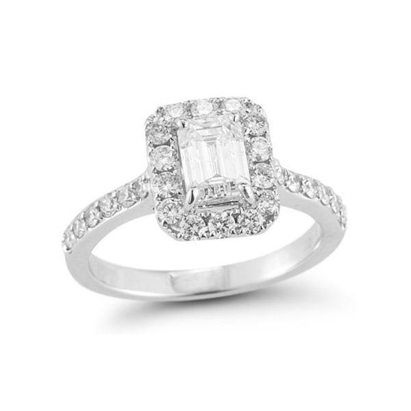 Emerald Halo Diamond Engagement Ring SVS Fine Jewelry Oceanside, NY