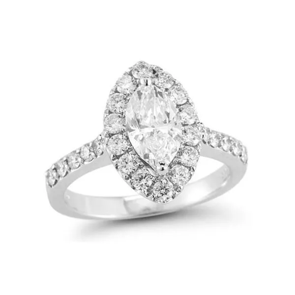 Marquise Halo Diamond Engagement Ring SVS Fine Jewelry Oceanside, NY