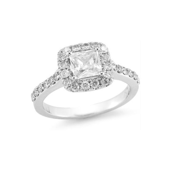 Princess Halo Diamond Engagement Ring SVS Fine Jewelry Oceanside, NY