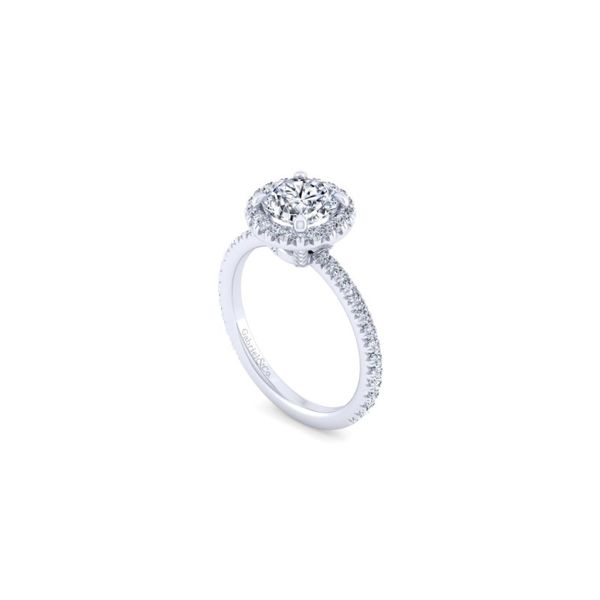Gabriel & Co. ** LAB GROWN ** White Gold Halo Engagement Ring Image 3 SVS Fine Jewelry Oceanside, NY